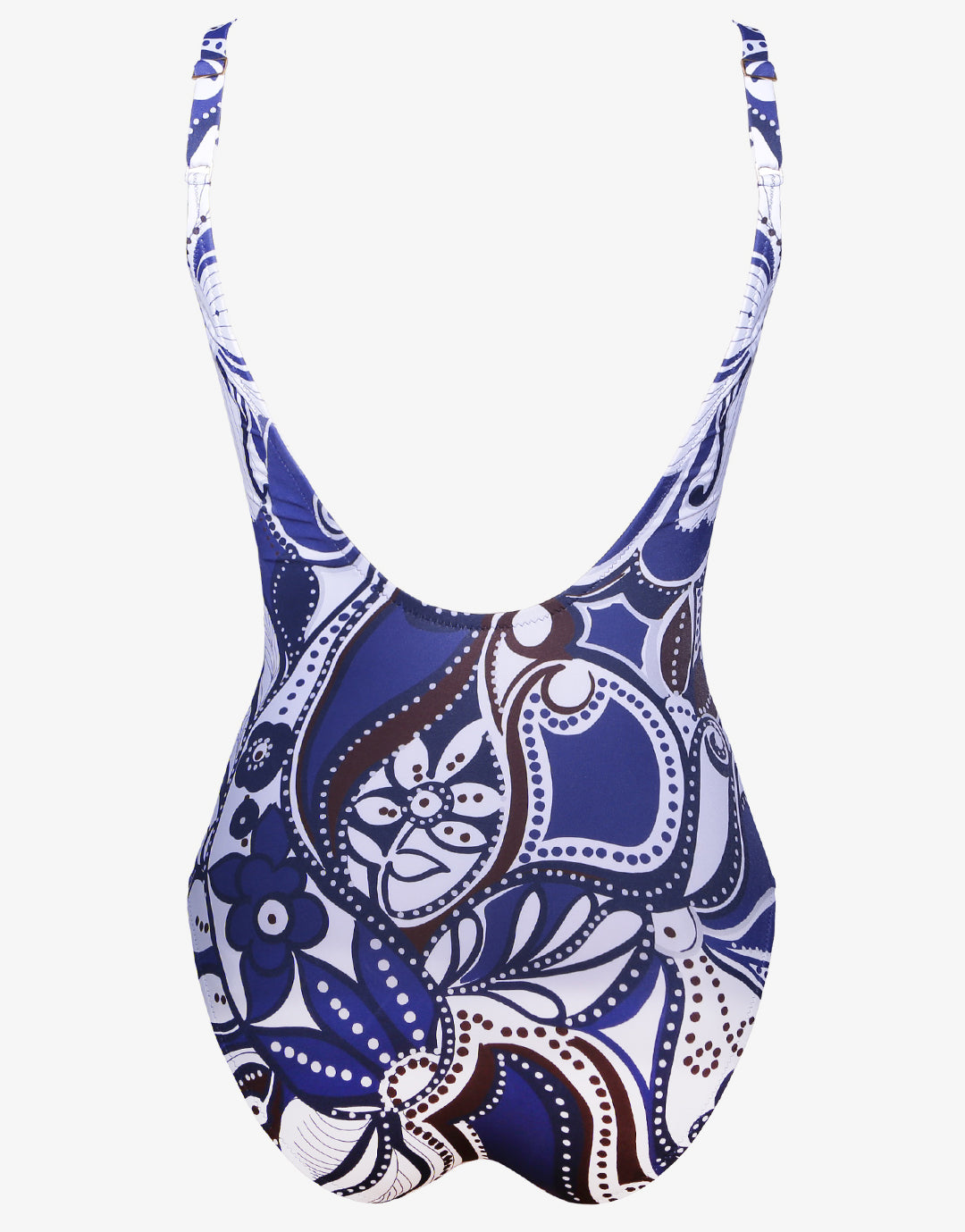 Cachemire Underwire Crossover Swimsuit - Blue and White - Simply Beach UK