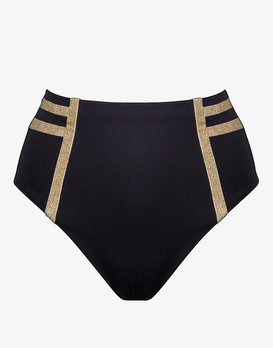 Construction High Waist Bikini Pant - Black - Simply Beach UK