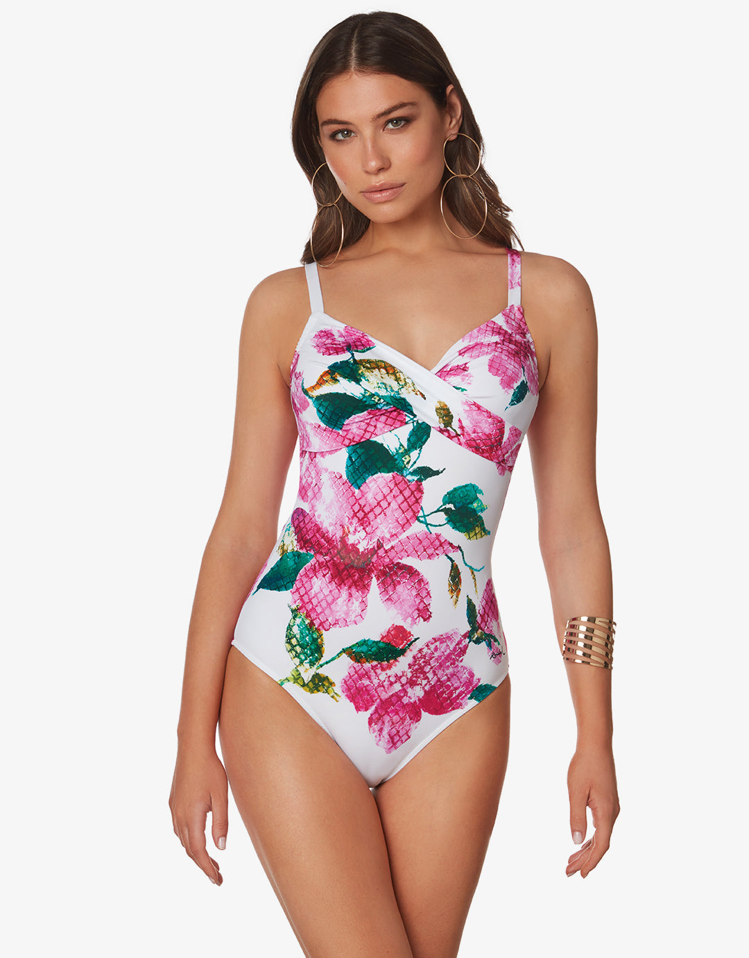 Valeria Underwired Crossover Swimsuit - Floral - Simply Beach UK