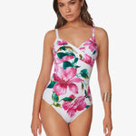 Valeria Underwired Crossover Swimsuit - Floral - Simply Beach UK