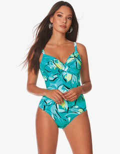 Bali Underwire Crossover Swimsuit - Green - Simply Beach UK