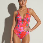Floreale U Bar Swimsuit - Pink - Simply Beach UK