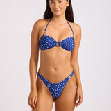Dolce Dot Ring Front Bandeau Bikini Top - Classic Navy