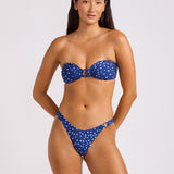 Dolce Dot Ring Front Bandeau Bikini Top - Classic Navy