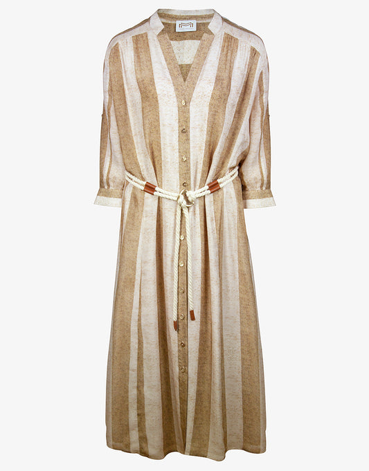 Belted Long Dress - Sand Ivory - Simply Beach UK
