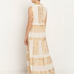 Classic Triangle Sleeveless Maxi Dress - Natural and Gold - Simply Beach UK