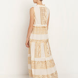 Classic Triangle Sleeveless Maxi Dress - Natural and Gold - Simply Beach UK