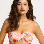 La Mer Twist Bandeau Bikini Top - White - Simply Beach UK