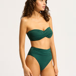 Collective Twist Bandeau Bikini Top - Evergreen - Simply Beach UK