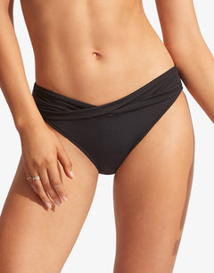 Collective Twist Band Hipster Bikini Pant - Black - Simply Beach UK