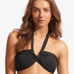 Collective Halter Bandeau Bikini Top - Black - Simply Beach UK