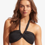 Collective Halter Bandeau Bikini Top - Black - Simply Beach UK