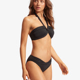 Collective Twist Band Hipster Bikini Pant - Black - Simply Beach UK