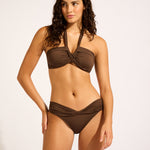 Collective Halter Bandeau Bikini Top - Dark Chocolate - Simply Beach UK