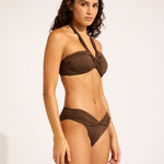 Collective Halter Bandeau Bikini Top - Dark Chocolate - Simply Beach UK