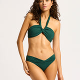 Collective Halter Bandeau Bikini Top - Evergreen - Simply Beach UK
