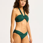 Collective Twist Band Hipster Bikini Pant - Evergreen - Simply Beach UK