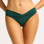Collective Twist Band Hipster Bikini Pant - Evergreen - Simply Beach UK