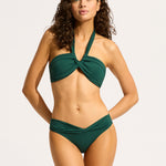 Collective Halter Bandeau Bikini Top - Evergreen - Simply Beach UK