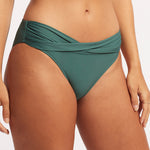 Collective Twist Band Hipster Bikini Pant - Evergreen - Simply Beach UK