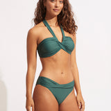 Collective Twist Band Hipster Bikini Pant - Evergreen - Simply Beach UK