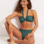 Collective Twist Band Hipster Bikini Pant - Evergreen - Simply Beach UK