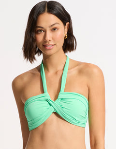 Collective Halter Bandeau Bikini Top - Mint - Simply Beach UK
