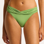 Collective Twist Band Hipster Bikini Pant - Sage - Simply Beach UK