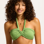 Collective Halter Bandeau Bikini Top - Sage - Simply Beach UK