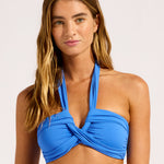 Collective Halter Bandeau Bikini Top - Sapphire - Simply Beach UK