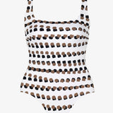 Bambu Soft Cup Swimsuit - White and Brown - Simply Beach UK