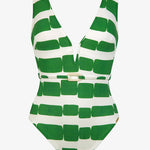 Radiance Plunge Swimsuit - White and Clover - Simply Beach UK
