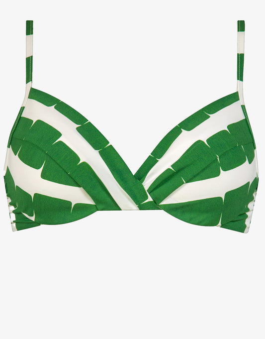 Radiance Underwired Padded Bikini Top - White and Clover - Simply Beach UK