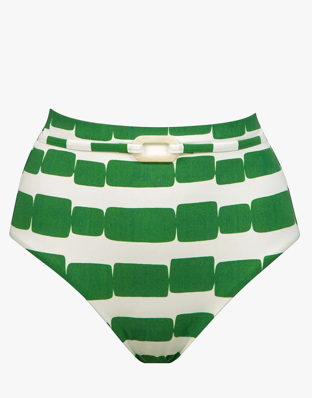Radiance High Waist Bikini Pant - White and Clover - Simply Beach UK