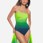 Brasil Ruched Bandeau Swimsuit - Lima - Simply Beach UK