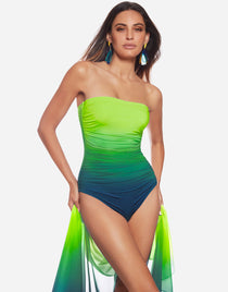 Brasil Ruched Bandeau Swimsuit - Lima - Simply Beach UK