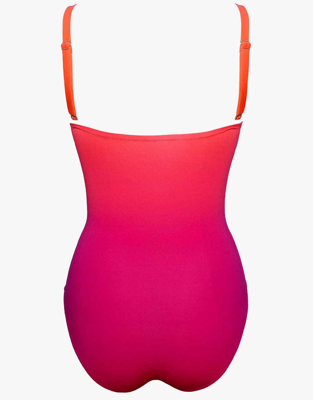 Brasil Ruched Twist Bandeau Swimsuit - Pink Ombre - Simply Beach UK