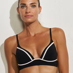 Metrics Bralette Bikini Top - Black White and Gold - Simply Beach UK