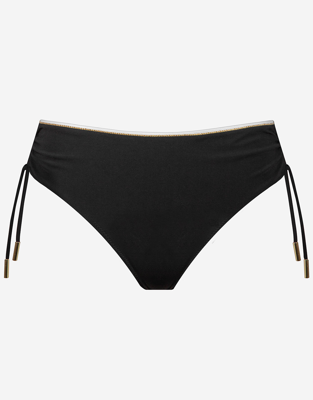 Metrics Adjustable Leg Bikini Pant - Black White and Gold - Simply Beach UK