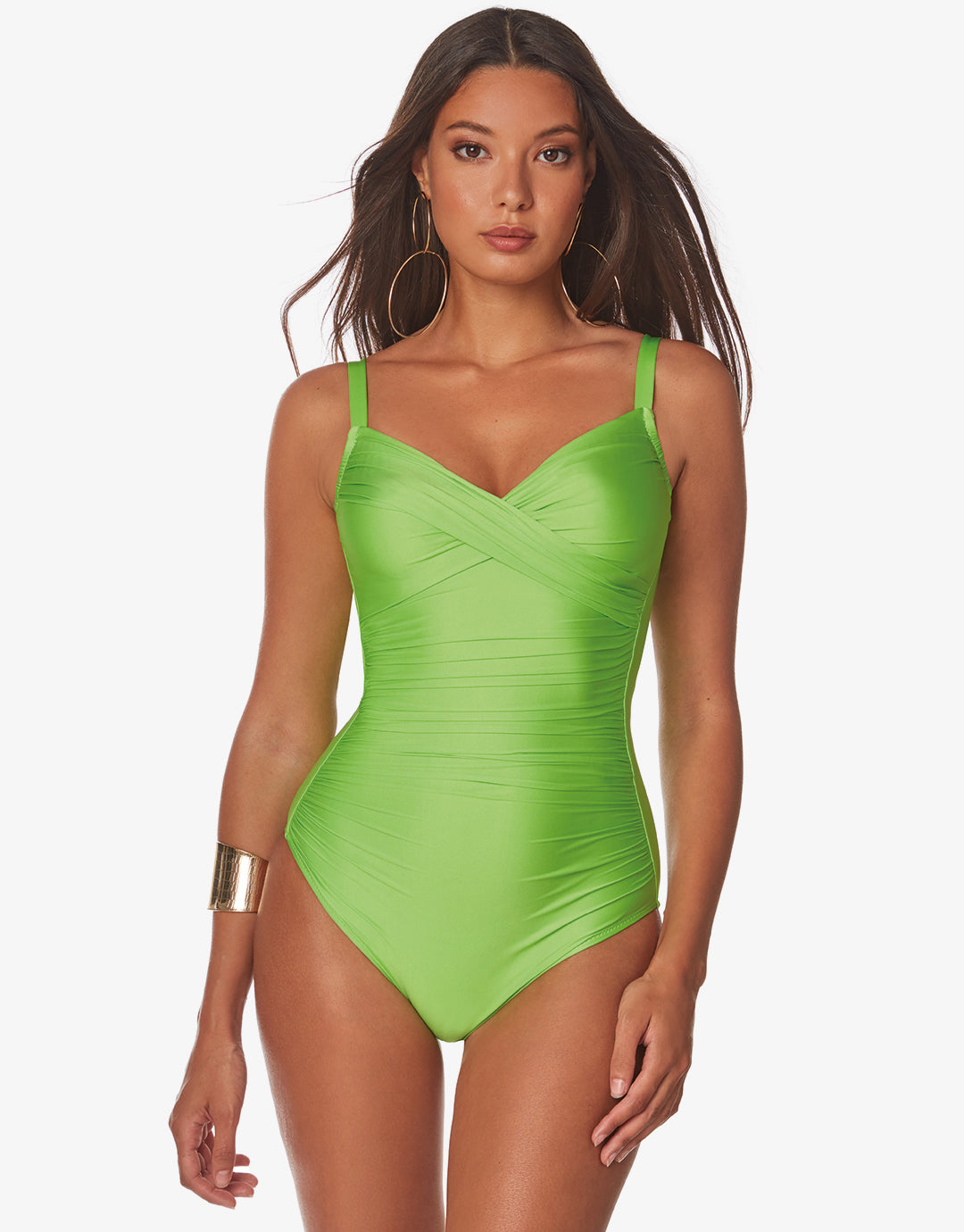 Ceylan Underwire Crossover Swimsuit - Lime - Simply Beach UK