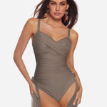 Ceylan Underwired Crossover Swimsuit - Sable - Simply Beach UK