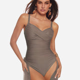 Ceylan Underwired Crossover Swimsuit - Sable - Simply Beach UK