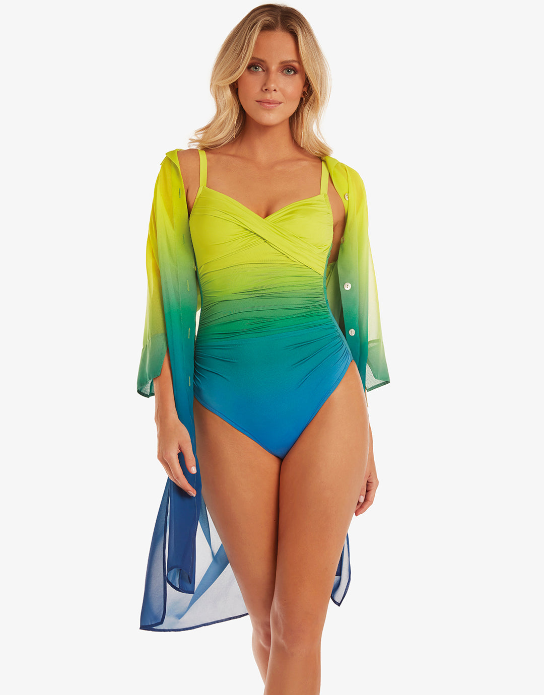 Brasil Midi Beach Shirt - Lima - Simply Beach UK