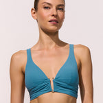 Honesty Banded Halter Bikini Top - Celest - Simply Beach UK