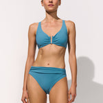 Honesty Gathered Band Bikini Pant - Celest - Simply Beach UK