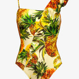 Optimist Ruffle Shoulder Swimsuit - Pina Colada - Simply Beach UK