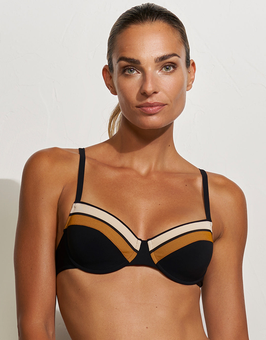 Antagonist Underwired  Bikini Top - Black Sand Caramel - Simply Beach UK