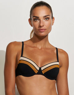 Antagonist Underwired  Bikini Top - Black Sand Caramel - Simply Beach UK