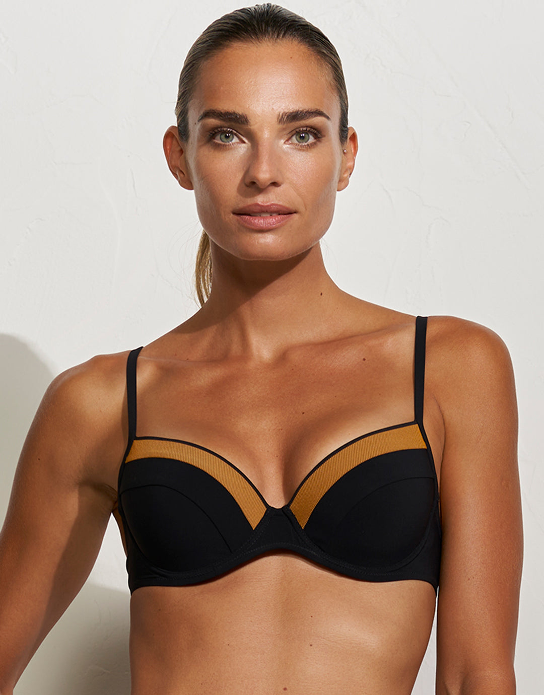 Antagonist Underwired Moulded Bikini Top - Black Caramel - Simply Beach UK