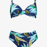 Ocean Bloom Underwired Bikini Set - Navy Aqua - Simply Beach UK